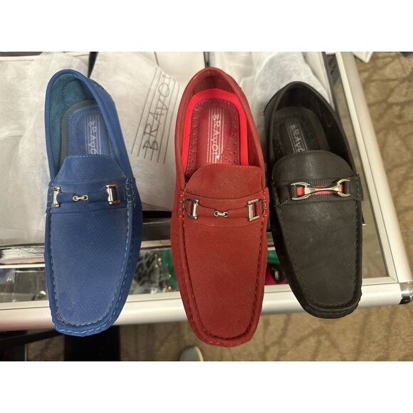 NIB Men's slip on loafers Bravo Royal Blue, Red or Black sizes 9-14 vary by colo - Picture 2 of 6